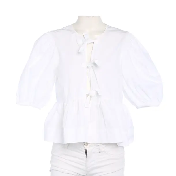 Blouse in White, Cotton, Ganni