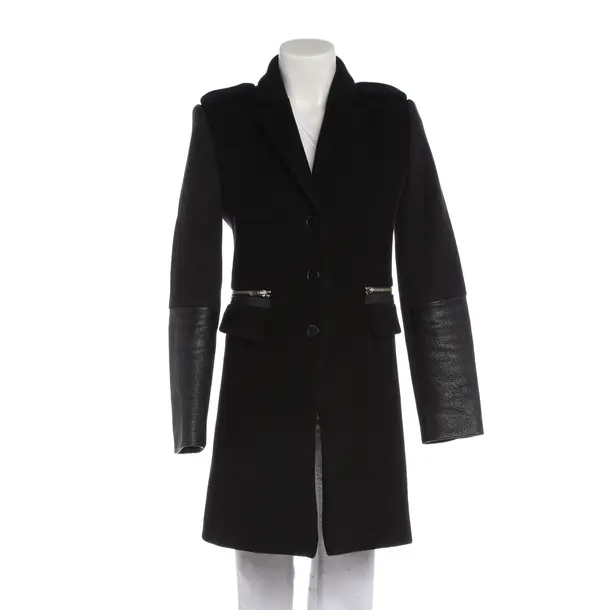 Mid-Season Coat in Black, Wool, Maje