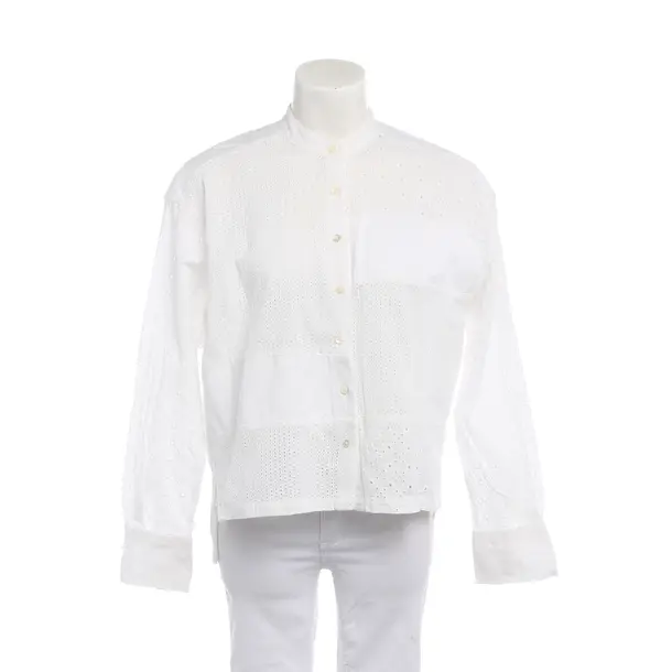 Blouse in White, Cotton, Closed