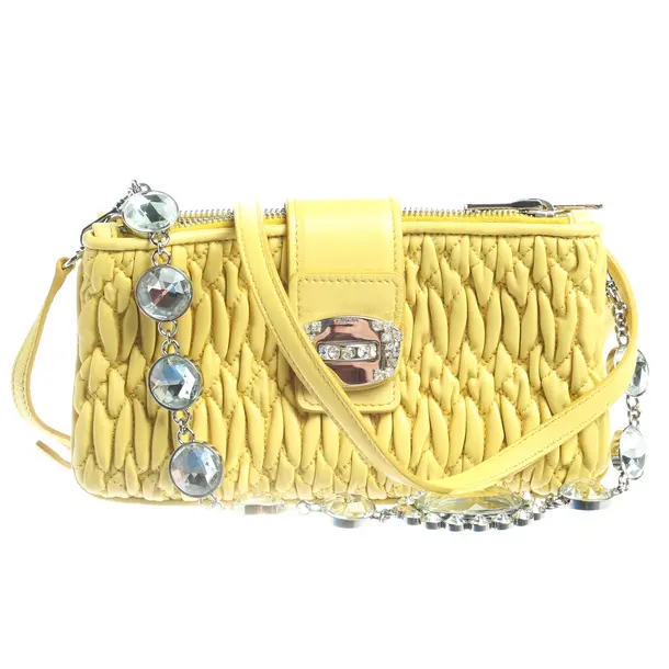 Evening Bag in Yellow, Leather, Miu Miu