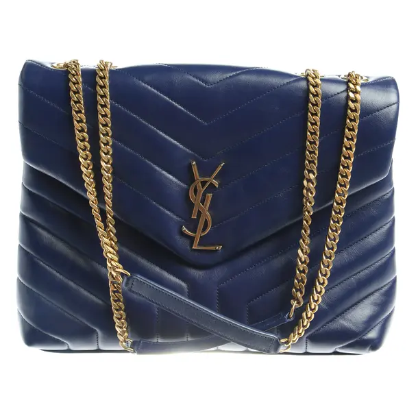 Schultertasche in Blau, Leder, Saint Laurent