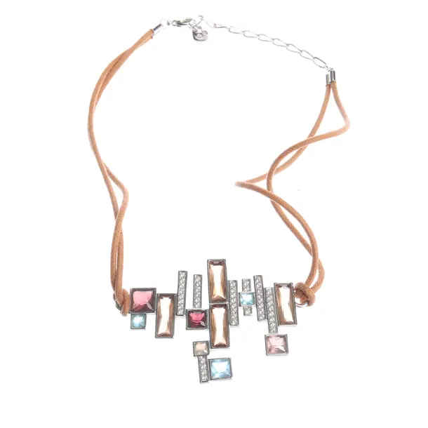 Necklace in Multicolored, Other Fibers, Swarovski