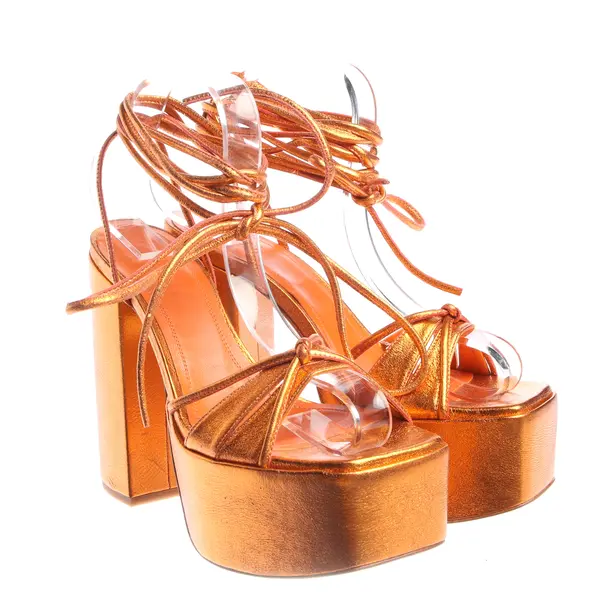 Heeled Sandals in Orange, , Toral