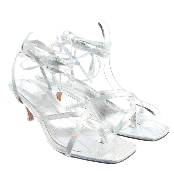 Heeled Sandals in Metallic, , Toral