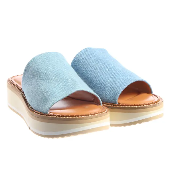Platform Sandals in Blue, , Clergerie