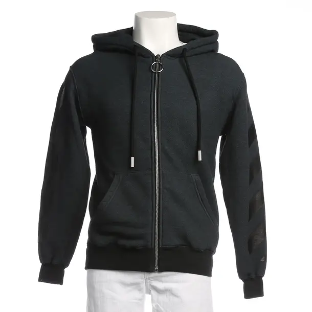 Sweatjacke in Blau, Baumwolle, Off-White