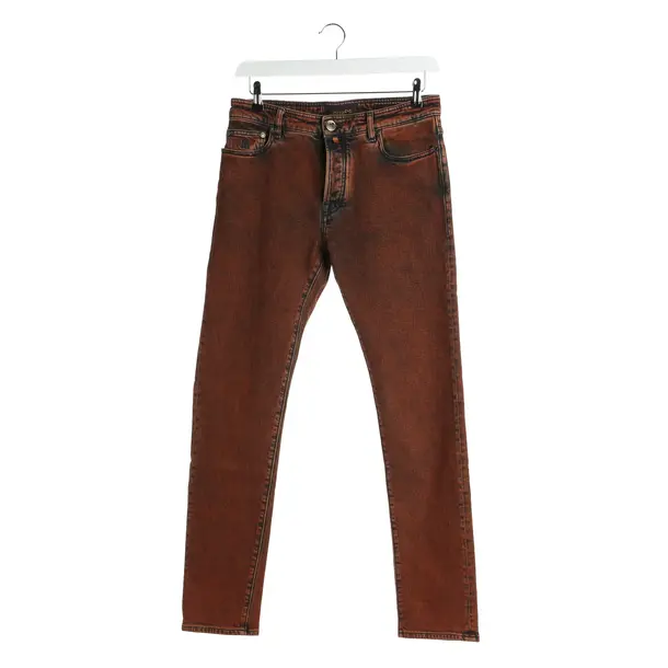 Jeans Straight Fit in Orange, Baumwolle, MooRER