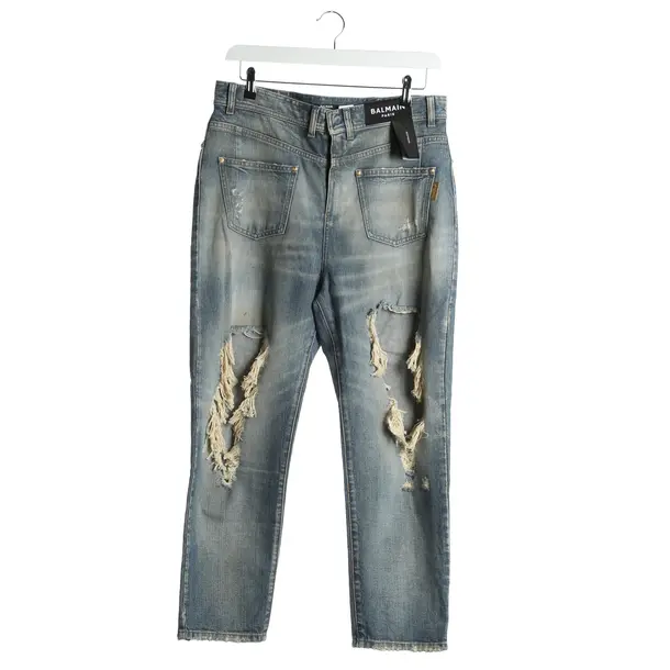 Jeans Boyfriend in Blau, Baumwolle, Balmain