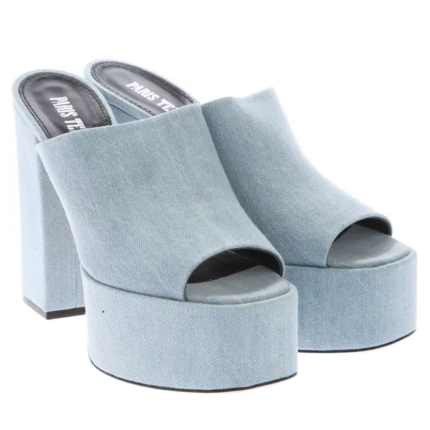 Heeled Sandals in Blue, , Paris Texas