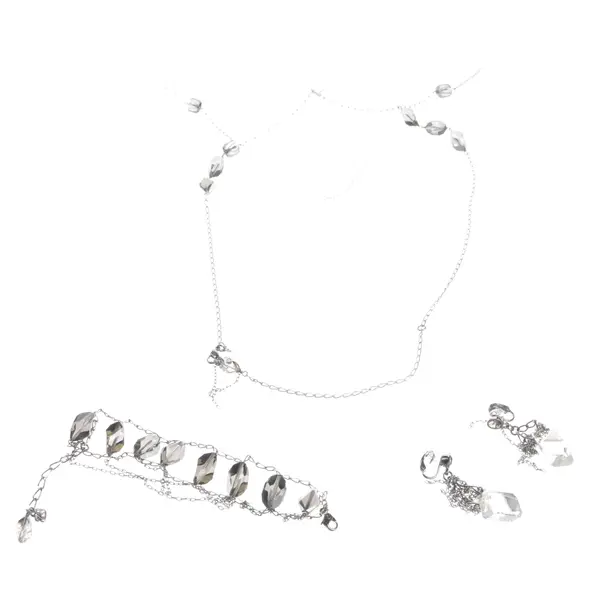 Schmuckset in Metallic, Metall (metallisch, metallisiert), Swarovski