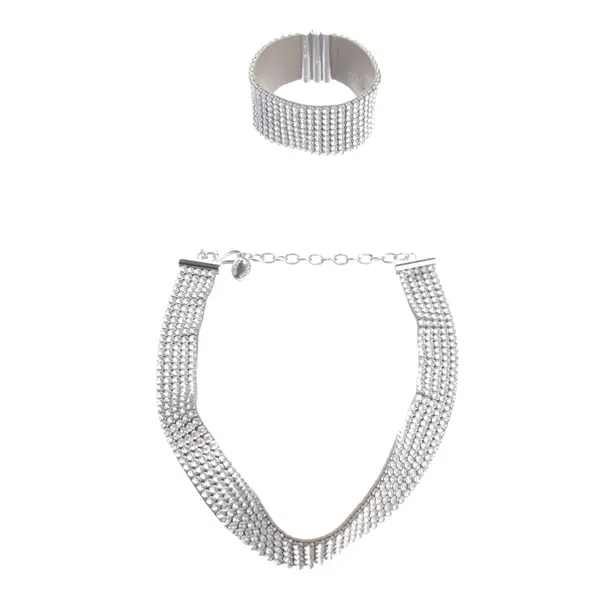 Schmuckset in Metallic, Metall (metallisch, metallisiert), Swarovski