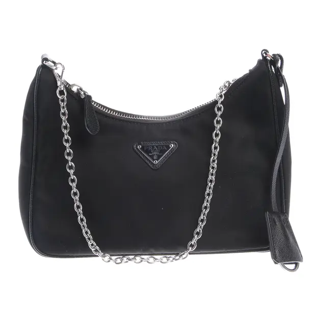 Shoulder Bag in Black, Polyamide, Prada