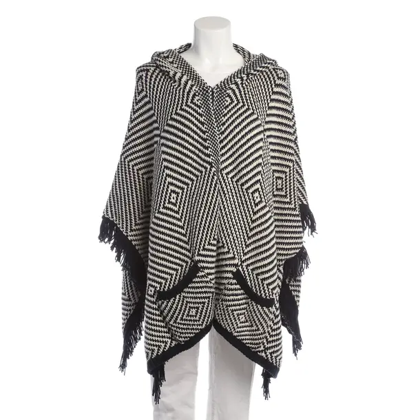 Poncho in Blue, Cotton, Closed