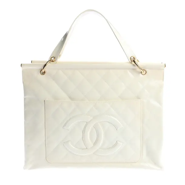Shopper in Weiß, Leder, Chanel