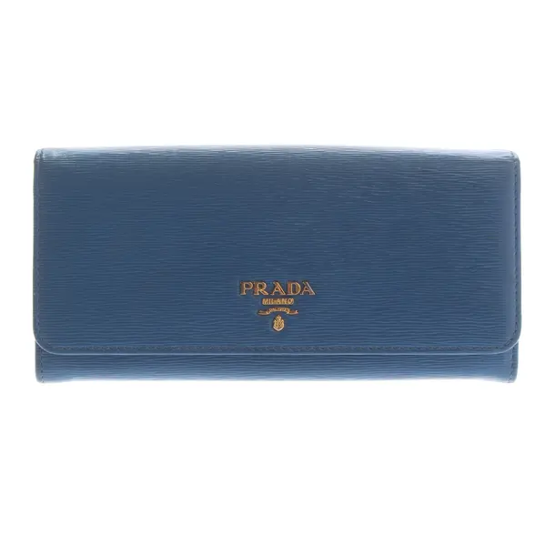 Geldbörse in Blau, Leder, Prada