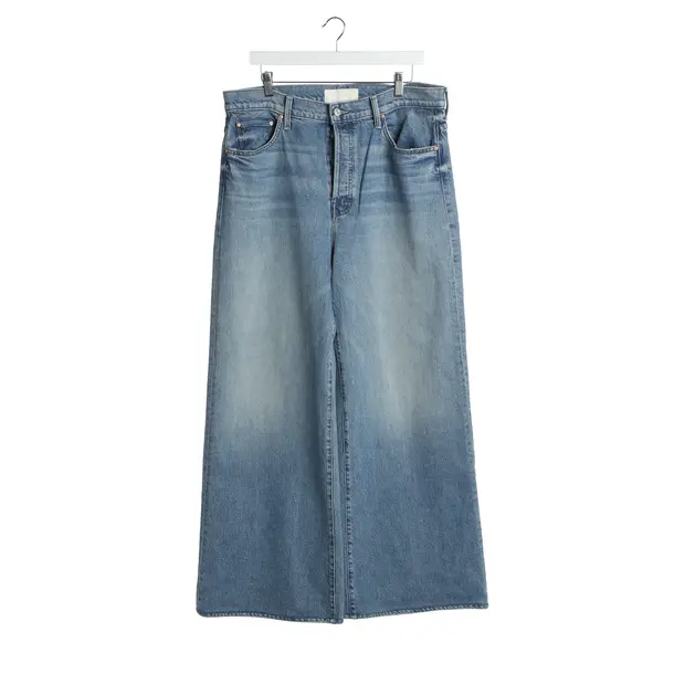 Straight Fit Jeans in Blue, Cotton, Mother