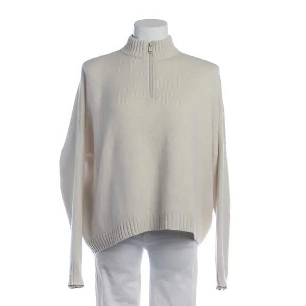 Jumper in White, Wool, Brunello Cucinelli