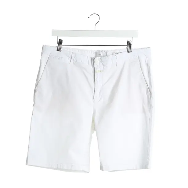 Shorts in White, Cotton, Closed