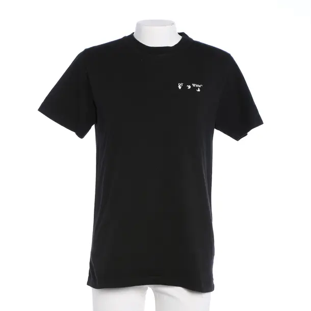 T-Shirt in Schwarz, Baumwolle, Off-White