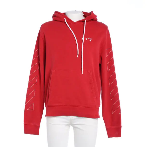 Hoodie in Rot, Baumwolle, Off-White