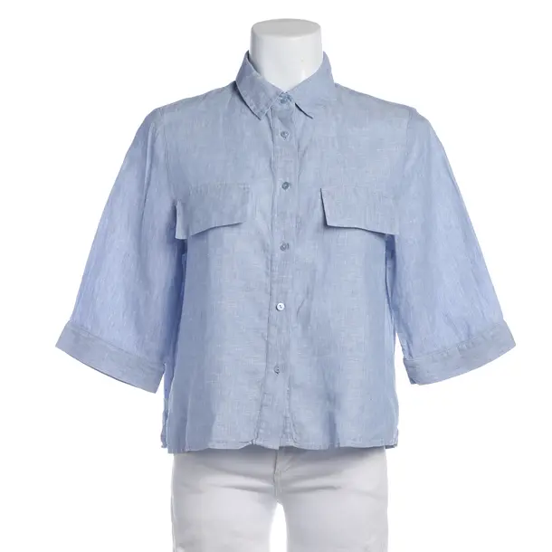 Blouse, in Blue, Linen, Hemisphere