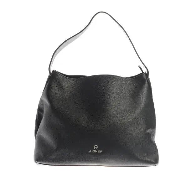 Shoulder Bag, in Black, Leather, Aigner