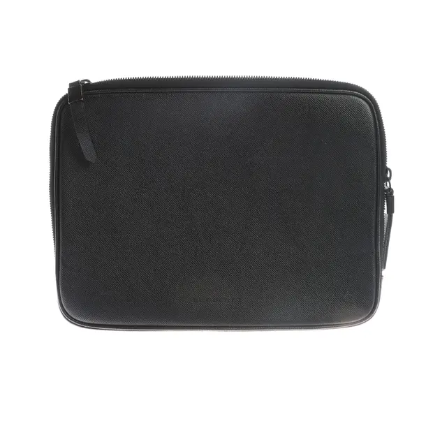 Laptoptasche in Schwarz, Leder, Burberry