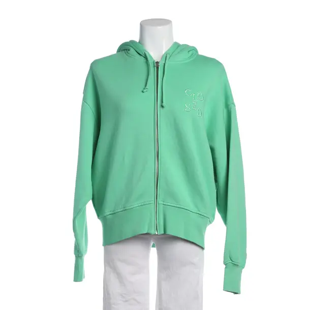 Zip-up Hoodie in Green, Cotton, Closed