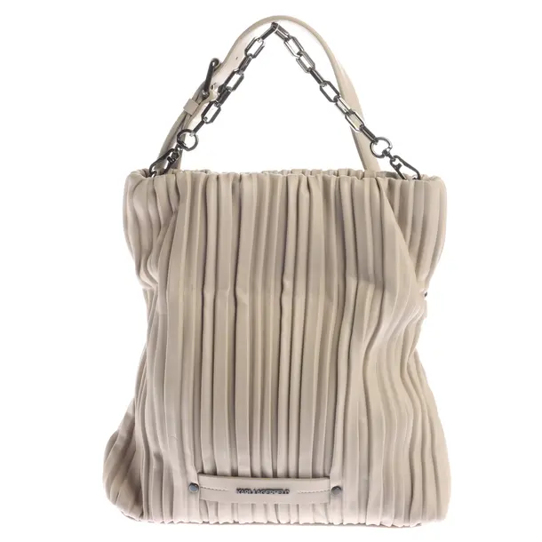 Schultertasche in Weiß, Leder, Karl Lagerfeld