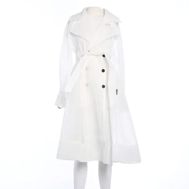 Summer Coat in White, Polyester, Karl Lagerfeld