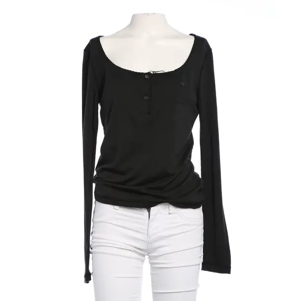 Long Sleeve Shirt in Black, Wool, Prada Linea Rossa