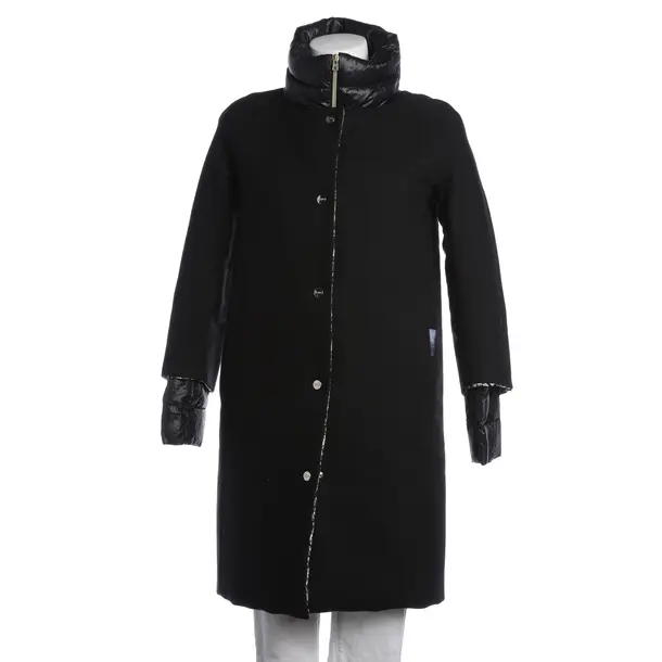 Mid-Season Coat in Black, Cotton, Herno