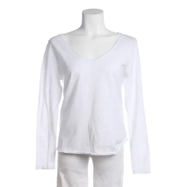 Long Sleeve Shirt in White, Cotton, American Vintage