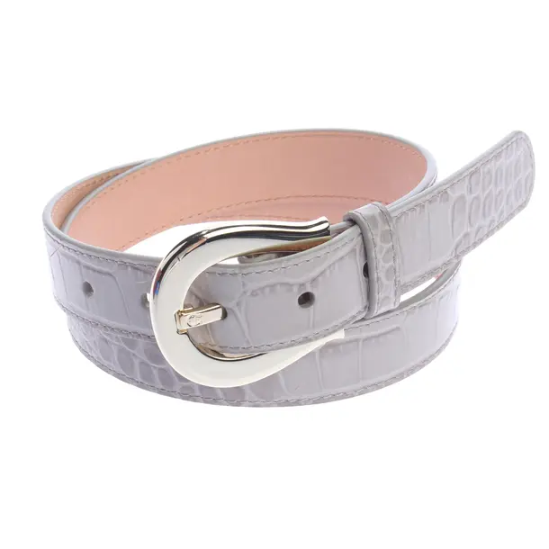 Belt, in Light Gray, Leather, Aigner