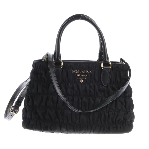 Handbag in Black, Polyester, Prada