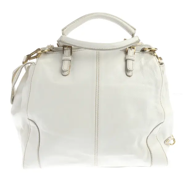 Handbag, in White, Leather, Bogner