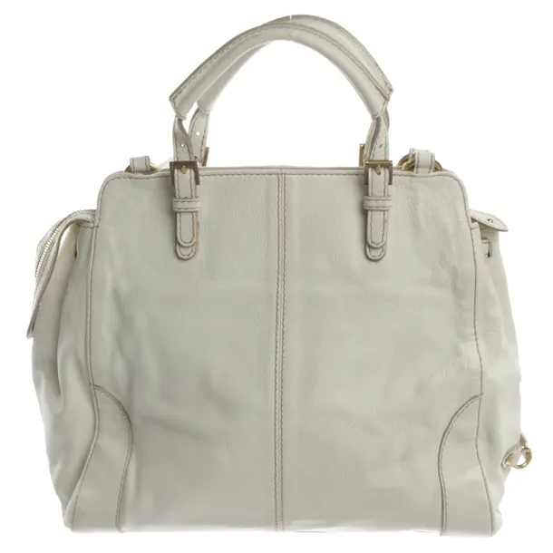 Handbag, in White, Leather, Bogner