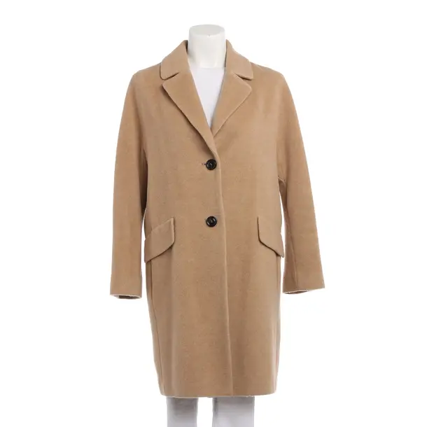 Mid-Season Coat, in Light Brown, Wool, Marc Cain