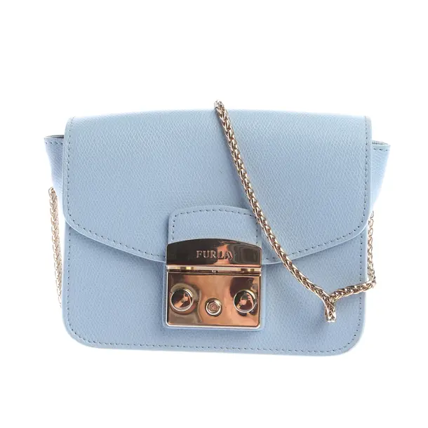 Shoulder Bag, in Light Blue, Leather, Furla