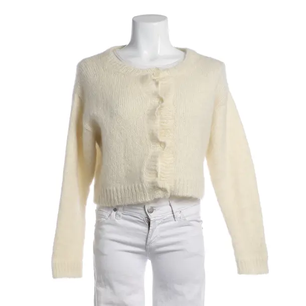 Cardigan, in Crema, Lana, Miu Miu