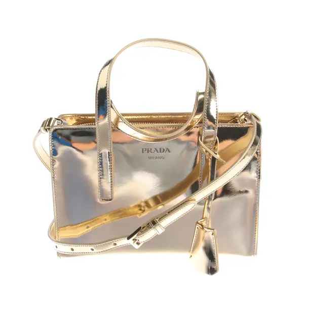 Handtasche, in Gold, Leder, Prada