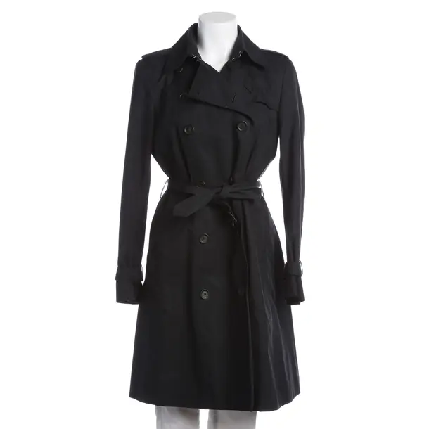 Trench Coat, in Black, Cotton, Marc Cain