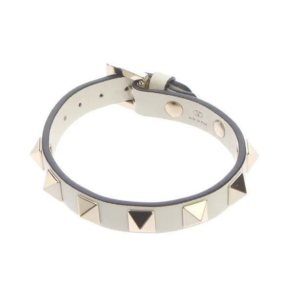 Armband, in Beige, Leder, Valentino