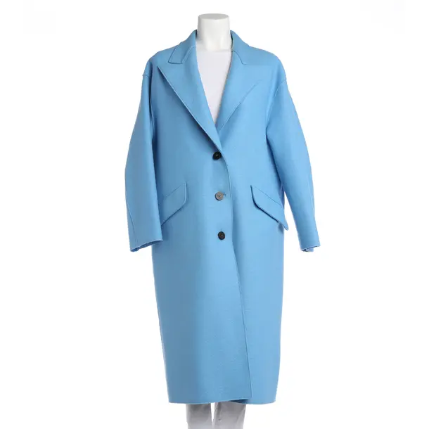 Mid-Season Coat, in Blue, Wool, Harris Wharf London