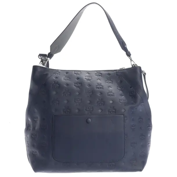 Shoulder Bag, in Navy, Leather, MCM