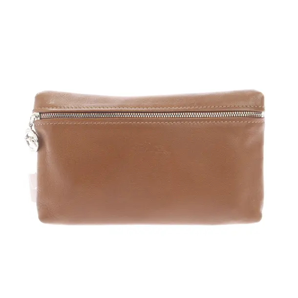 Cosmetic Bag, in Light Brown, Leather, Longchamp