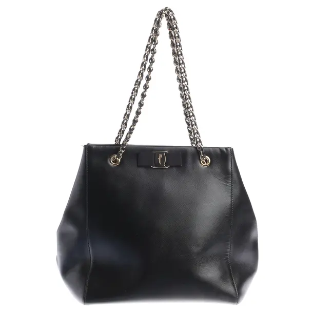 Schultertasche, in Schwarz, Leder, Salvatore Ferragamo