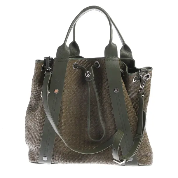 Handbag, in Dark Green, Leather, Bogner