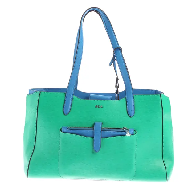 Schultertasche, in Grün, Leder, Lauren Ralph Lauren