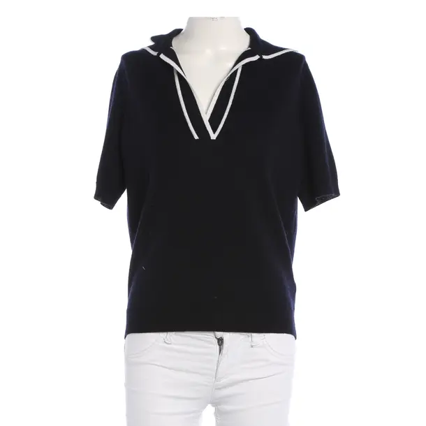 Polo Shirt, in Navy, Wool, Jardin des Orangers